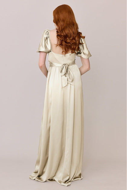 Isabella Satin Dress | Made To Order | Pale Yellow