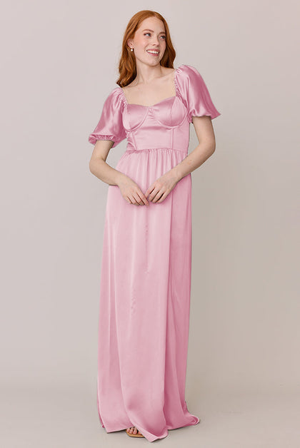 Isabella Satin Dress | Made To Order | Perfect Pink