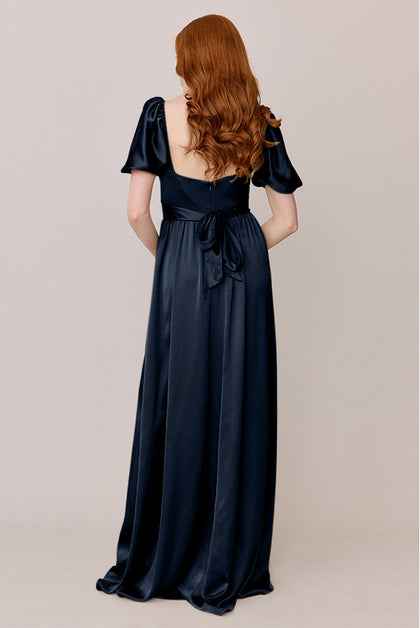 Isabella Satin Dress | Made To Order | Romantic Blue