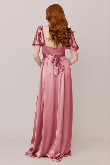 Isabella Satin Dress | Made To Order | Rosette