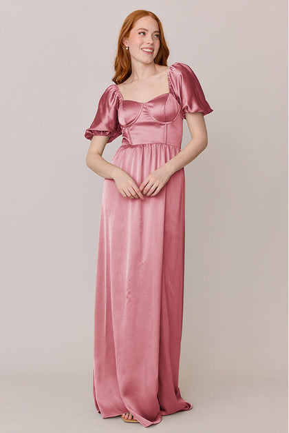 Isabella Satin Dress | Made To Order | Rosette