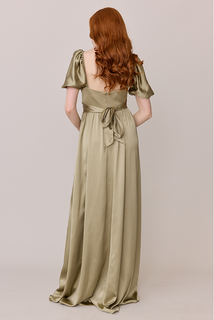 Isabella Satin Dress | Made To Order | Silver Sage