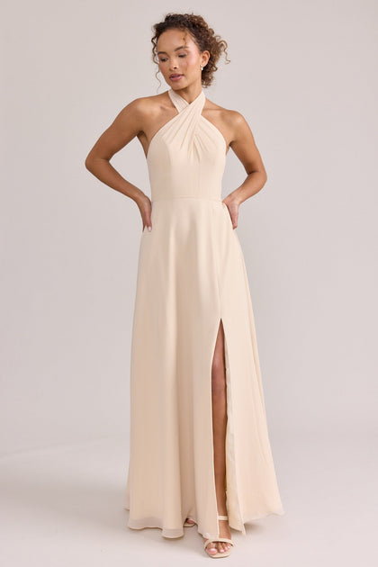 Model: Erica; Size: S; Color: Champagne
