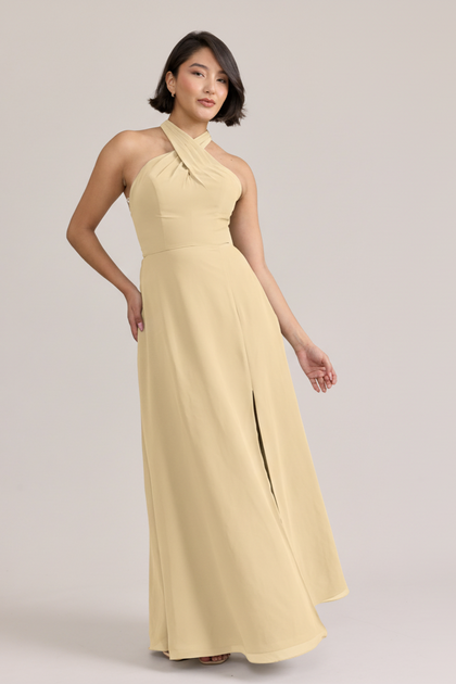 Isla Chiffon Dress | Pale Yellow