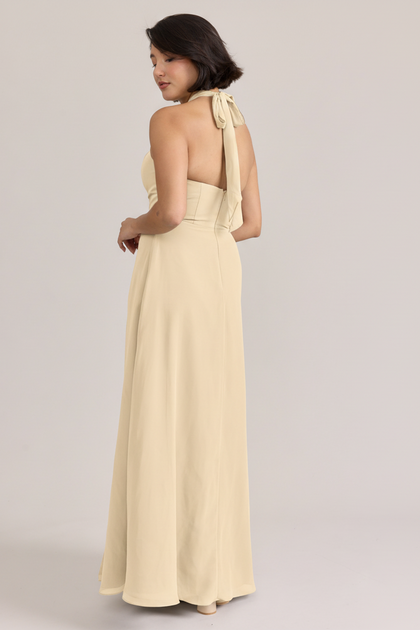 Isla Chiffon Dress | Pale Yellow