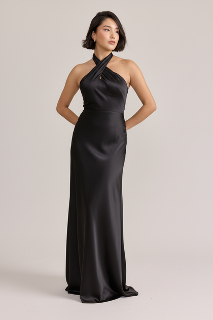 Isla Satin Dress | Black