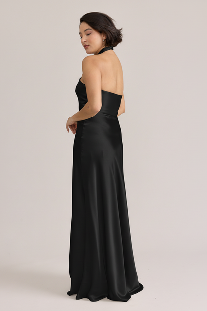 Isla Satin Dress | Black