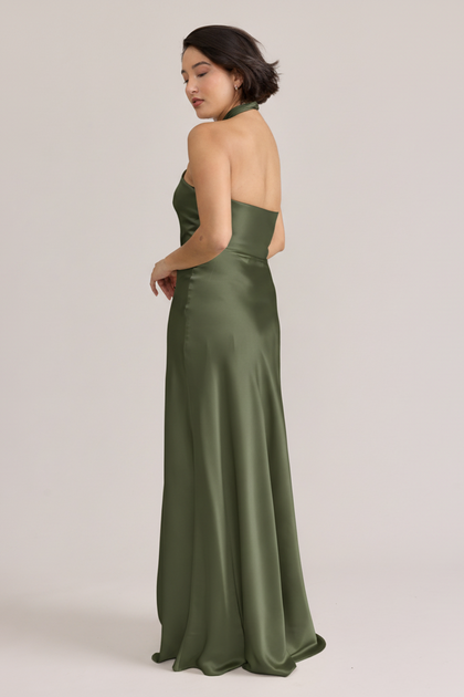 Isla Satin Dress | Deep Olive