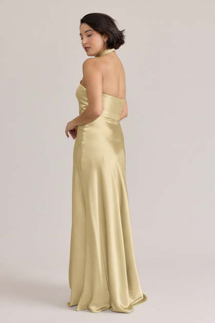 Isla Satin Dress | Pale Yellow