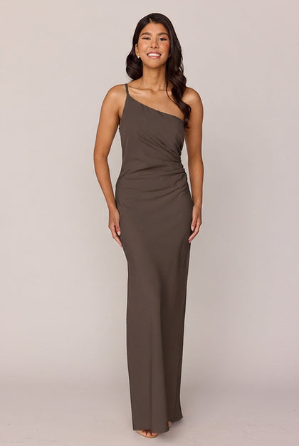 Jade Crepe Dress | Made To Order | Espresso