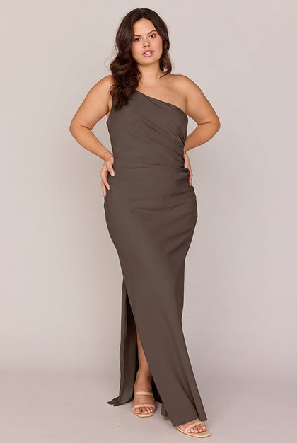 Jade Crepe Dress | Made To Order | Espresso