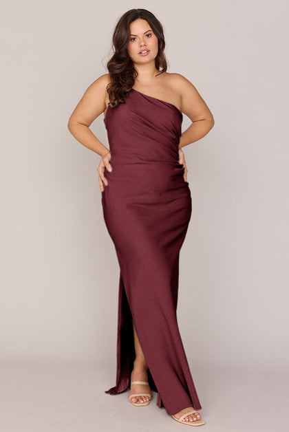 Jade Crepe Dress | Made To Order | Cabernet