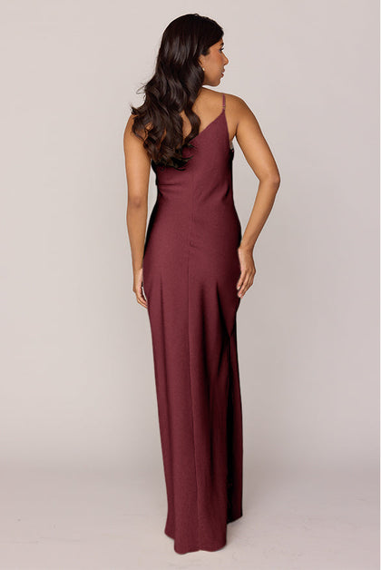 Jade Crepe Dress | Made To Order | Cabernet
