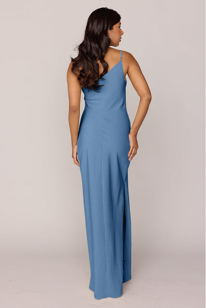 Jade Crepe Dress | Made To Order | Dusty Blue