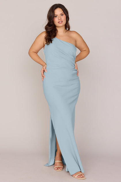 Jade Crepe Dress | Made To Order | Light Blue