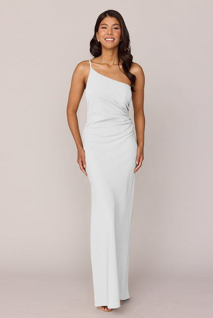 Jade Crepe Dress | Made To Order | White Pearl