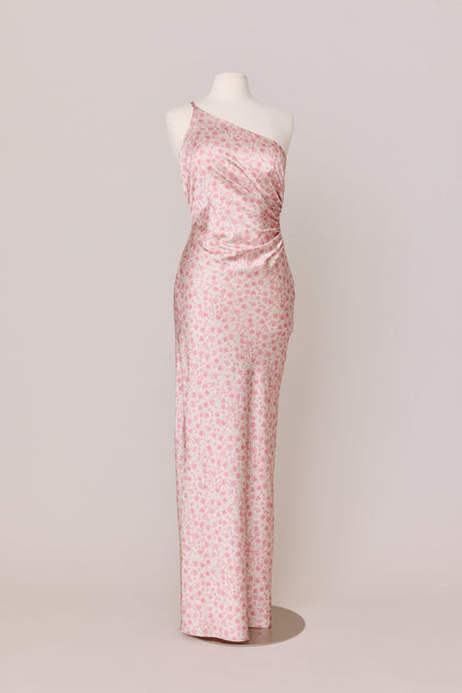 Jade Satin Floral Print Dress | Made To Order | Blushing Bride Posey