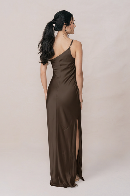 Jade Satin Dress | Made To Order | Espresso