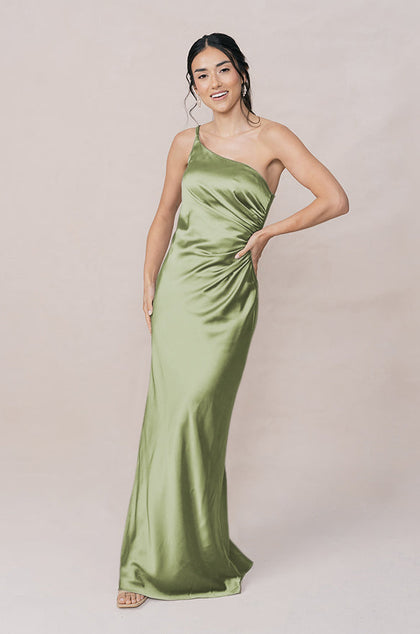 Jade Satin Dress | Made To Order | Matcha