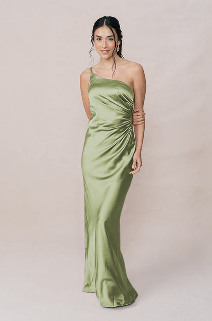 Jade Satin Dress | Made To Order | Matcha