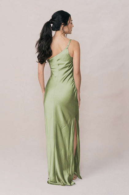 Jade Satin Dress | Made To Order | Matcha