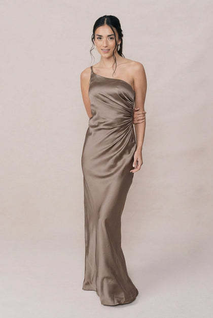 Jade Satin Dress | Made To Order | Truffle