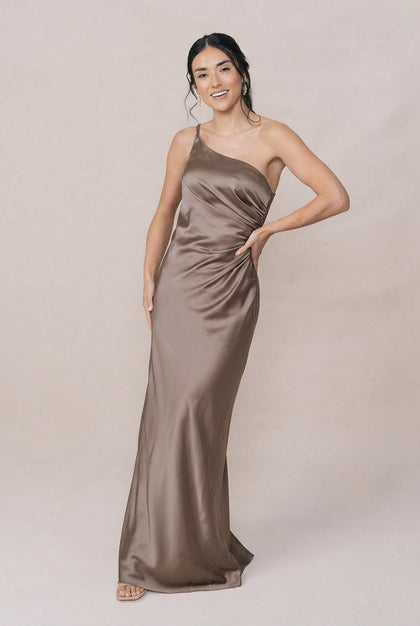 Jade Satin Dress | Made To Order | Truffle