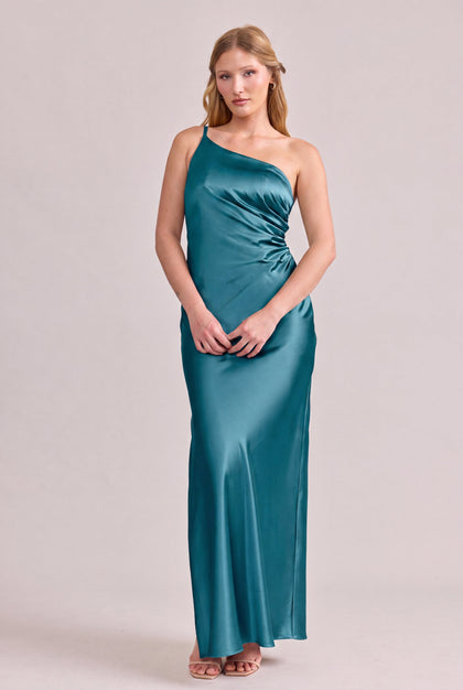 Jade Satin Dress | Made To Order | Turquoise