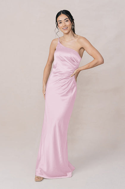 Jade Satin Dress | Made To Order | Baby Pink