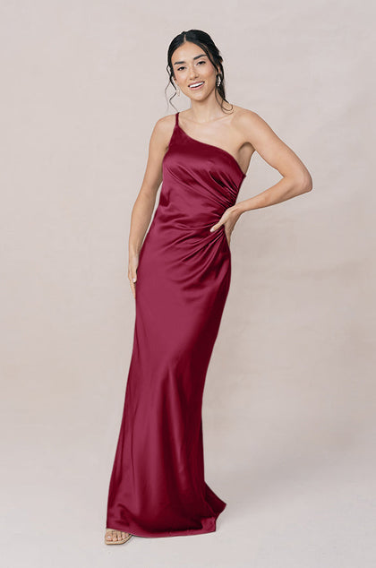 Jade Satin Dress | Made To Order | Berry