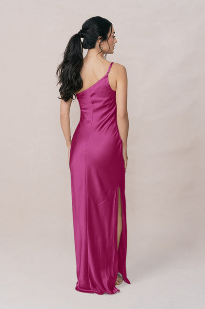 Jade Satin Dress | Made To Order | Fuchsia