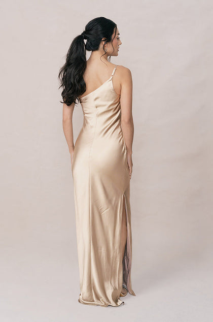Jade Satin Dress | Made To Order | Gold Champagne