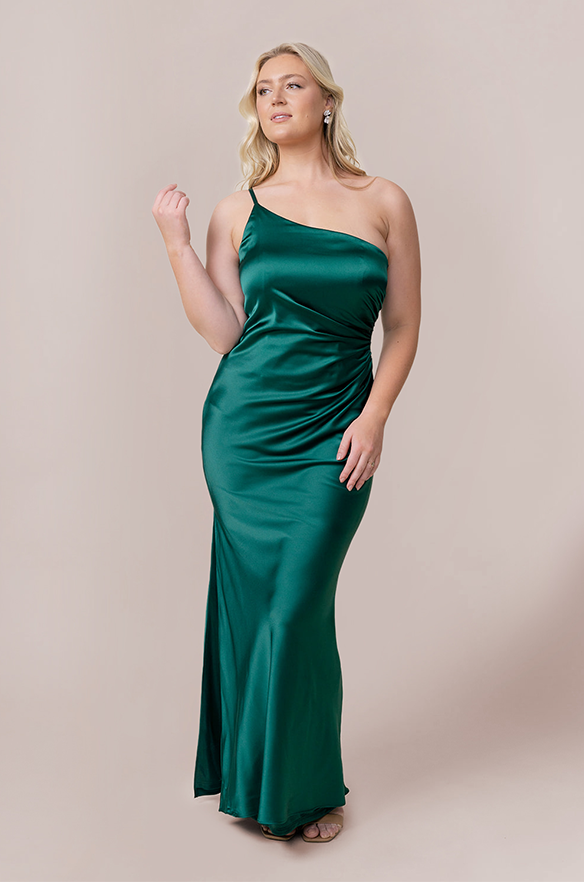Jade Satin Dress | Made To Order White Pearl Jade Satin Dress | Made To Order White Pearl