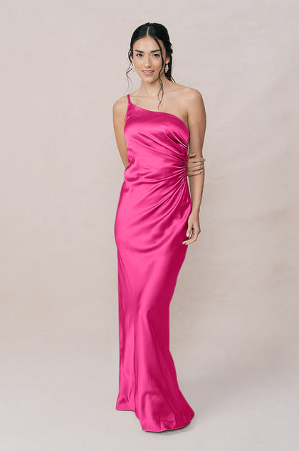 Jade Satin Dress | Made To Order | Malibu Pink