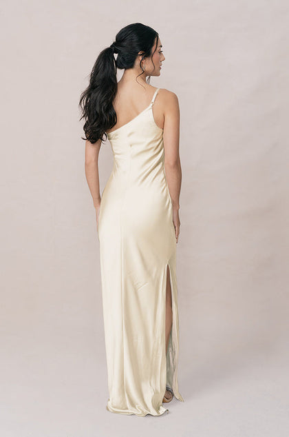 Jade Satin Dress | Made To Order | Pale Yellow