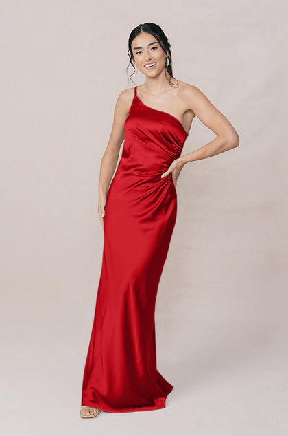 Jade Satin Dress | Made To Order | Poppy Red