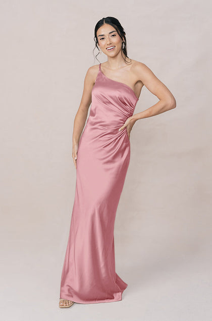 Jade Satin Dress | Made To Order | Rosette