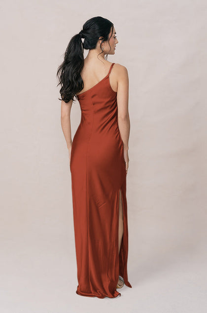 Jade Satin Dress | Made To Order | Rust