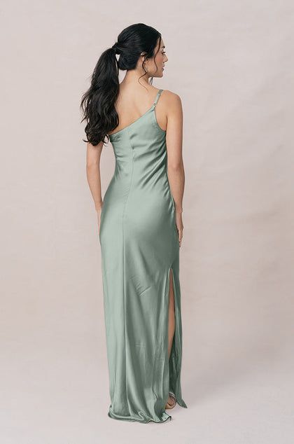 Jade Satin Dress | Made To Order | Sage