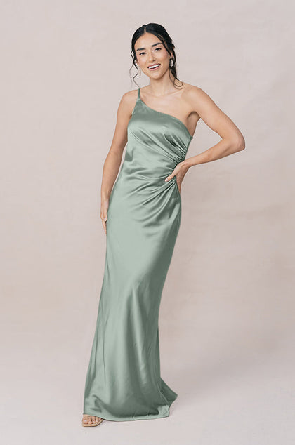 Jade Satin Dress | Made To Order | Sage