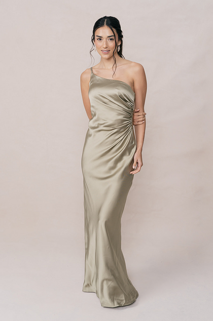 Jade Satin Dress | Made To Order | Sage