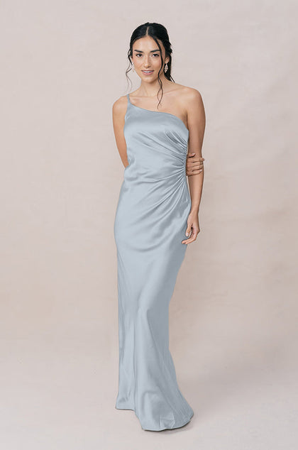 Jade Satin Dress | Made To Order | Sky Blue