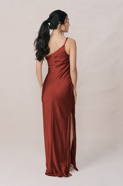 Jade Satin Dress | Made To Order | Terracotta Rust