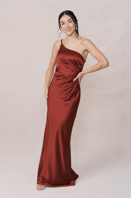 Jade Satin Dress | Made To Order | Terracotta Rust