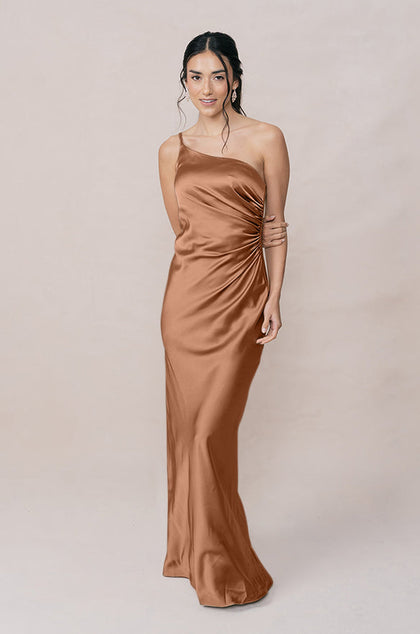 Jade Satin Dress | Made To Order | Toffee