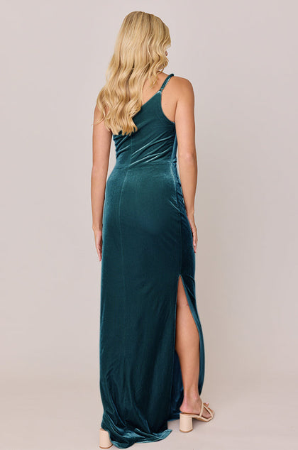 Jade Velvet Dress | Made To Order | Desert Blue