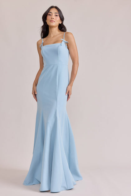 Jolie Crepe Dress | Made To Order | Light Blue
