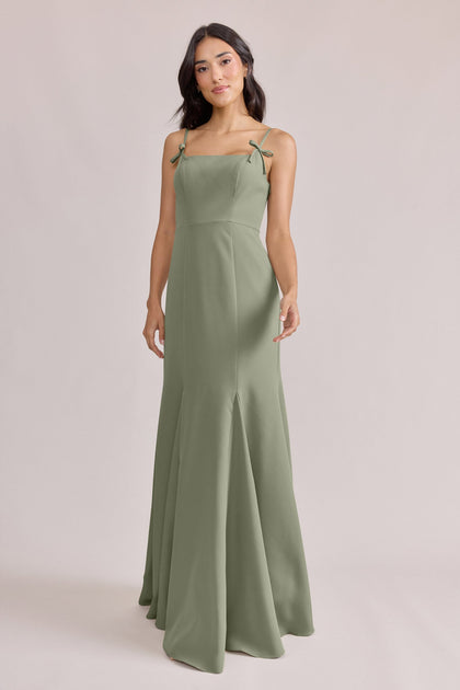Jolie Crepe Dress | Made To Order | Moss
