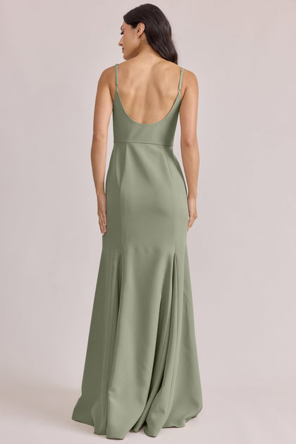 Jolie Crepe Dress | Made To Order | Moss