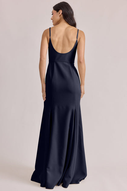Jolie Crepe Dress | Made To Order | Navy Blue